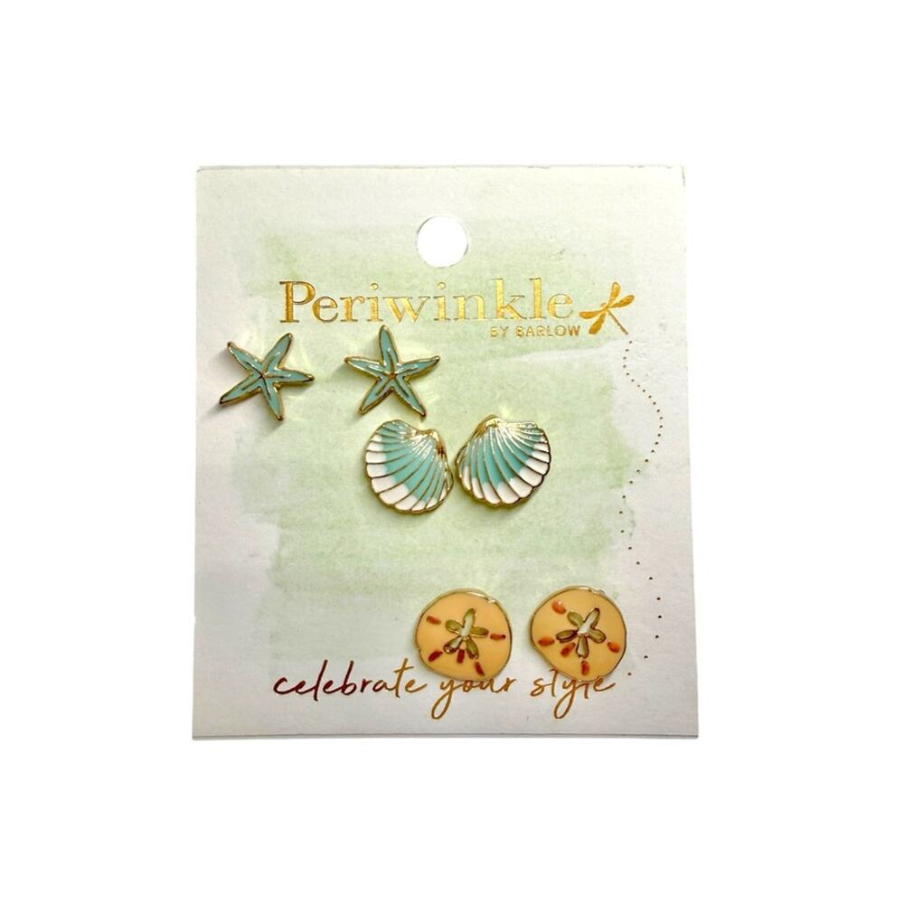Periwinkle by Barlow Coastal Stud Earrings Set NWT gift idea